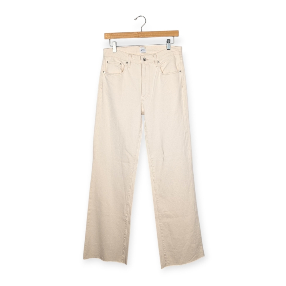 Edwin Marli Raw Hem Pants Parchment Cotton Blend Jeans Size 28